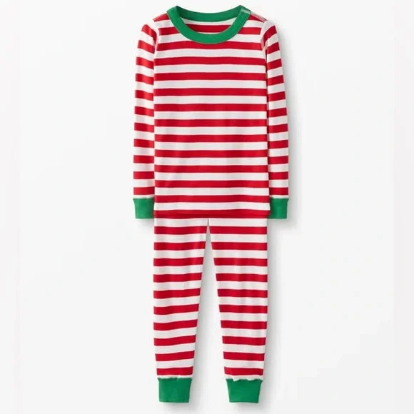 Hanna Andersson Pajamas Boys 8 130 cm Girls Christmas Stripes Long Johns Organic - Picture 4 of 4